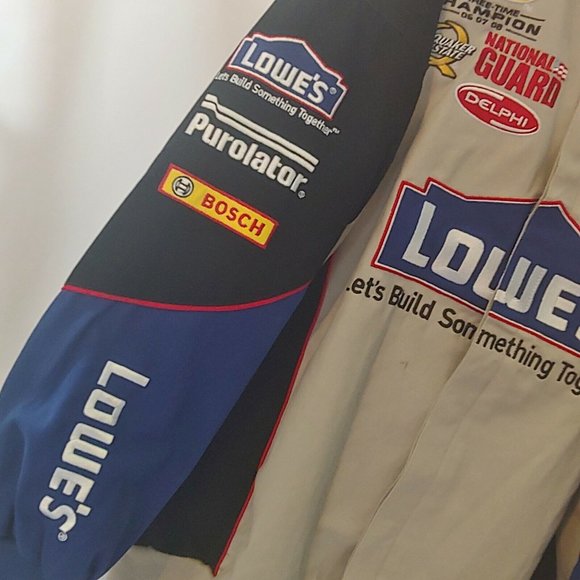 Nascar Chase Authentics Mens 3XL Jimmy Johnson Jacket Burnt Rubber Lowes Race - Picture 6 of 11